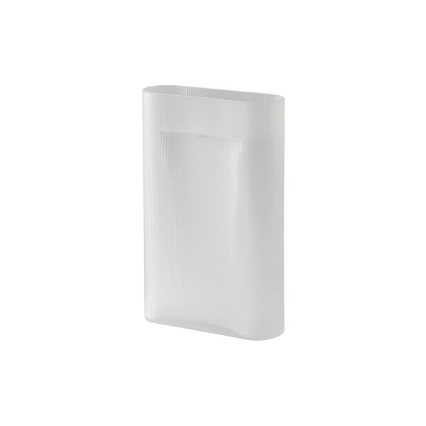 Ridge Vase, white/frosted glass, Muuto