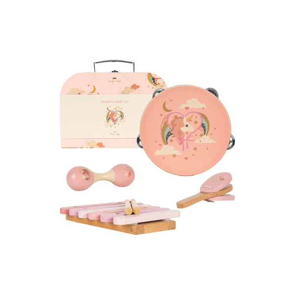 Wooden Music Set, rainbow mix, Konges Sløjd