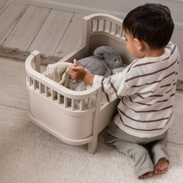 Dukkeseng med madras, rose, Sebra