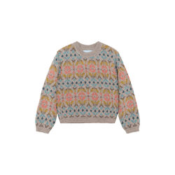 Alpaca Pattern Sweater, multi, Serendipity