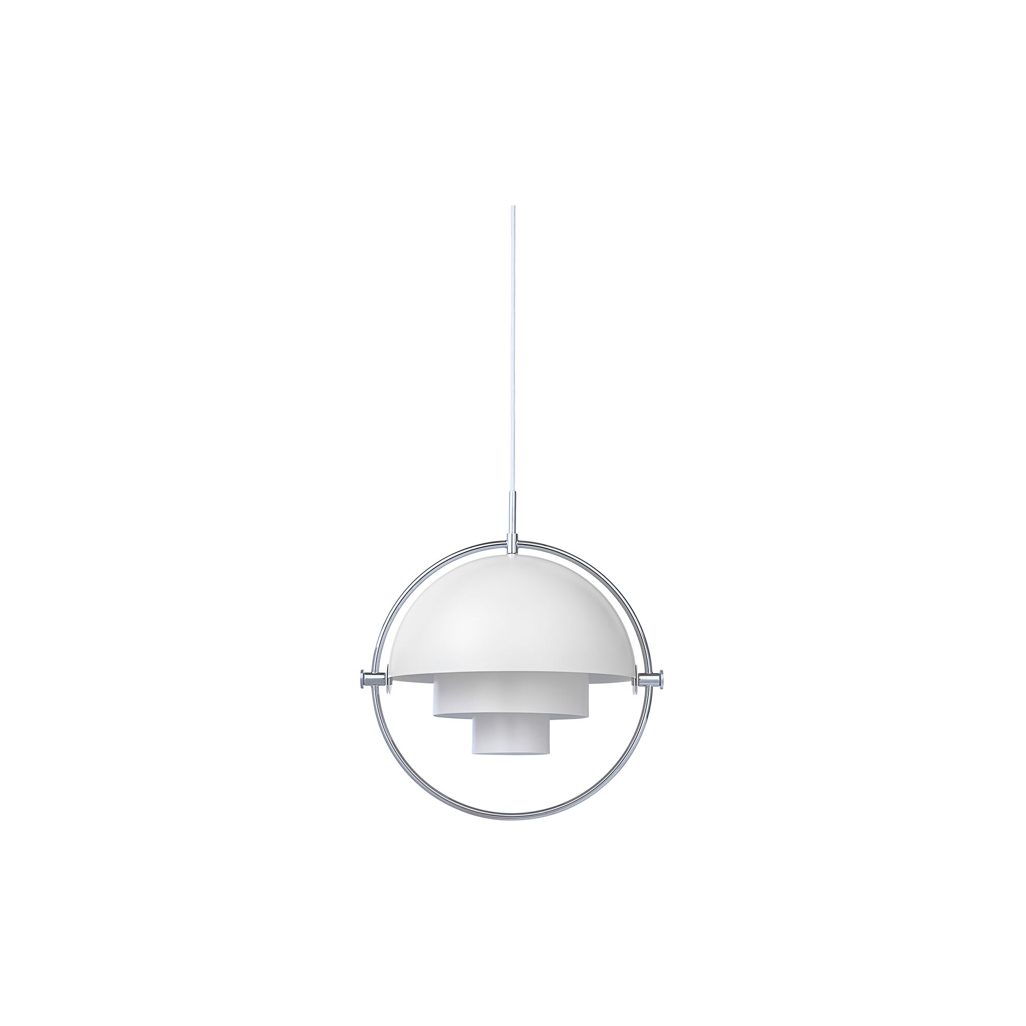 Køb Multi-Lite Pendant, white semi matt/chrome | GUBI