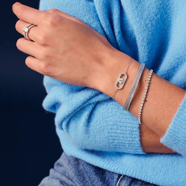Ellera Grande Armb&aring;nd | &Oslash; 19 | Sterling s&oslash;lv/hvid, Sif Jakobs Jewellery