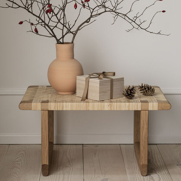 BM0488S Table Bench bord, olieret eg/rattan, Carl Hansen & S&oslash;n