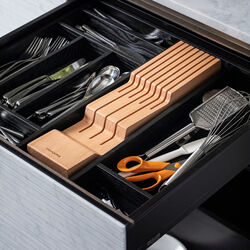 Knivblok skuffe, birch, Fiskars