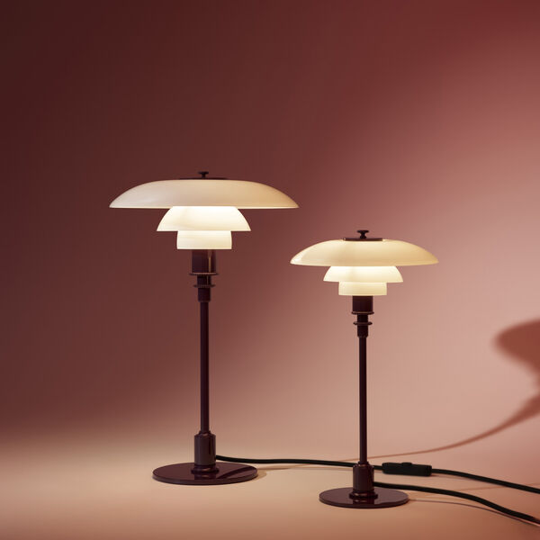 PH 2/1 Bordlampe, glossy burgundy, Louis Poulsen