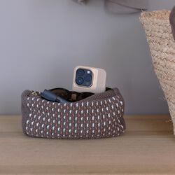 Strikket Clutch Multi, brown-beige_sugar, By LOHN