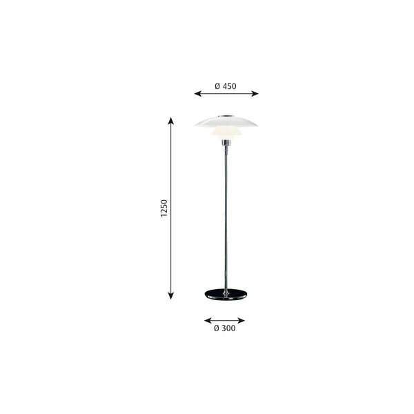 PH 4½-3½ glas gulvlampe PH 4½-3½ glas gulvlampe, Louis Poulsen