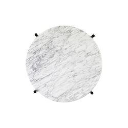 TS Side Table Round, white carrara marble/black, GUBI