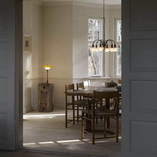 PH 1/1 Lysekrone Centenary Edition 6-armet, aged brass/dusty terracotta, Louis Poulsen