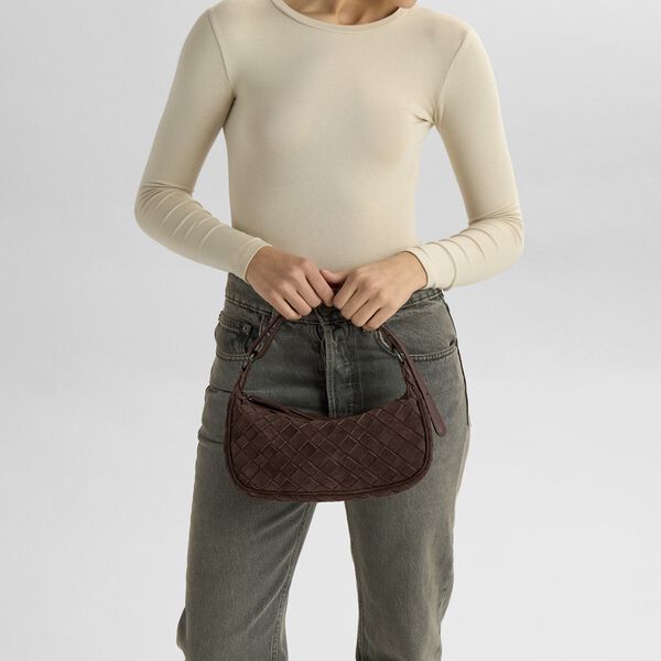 Mini MuseMBG Bag Sue. Weave, dark brown, Markberg