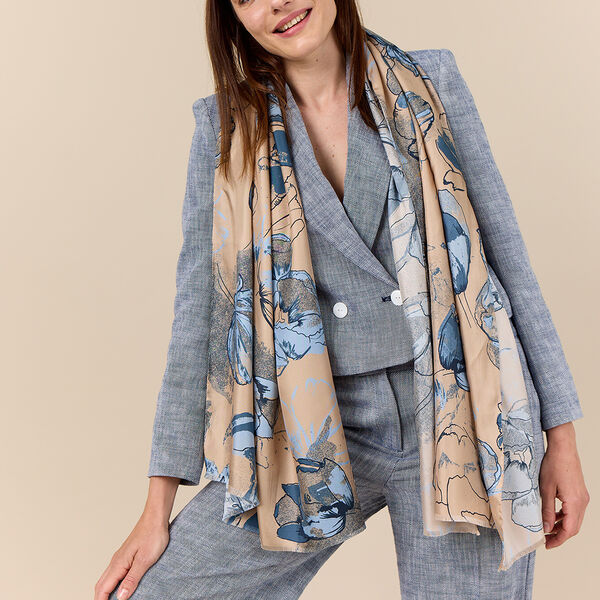 ARTISAN tørklæde, sand/blue ARTISAN tørklæde, sand/blue, Bella Ballou