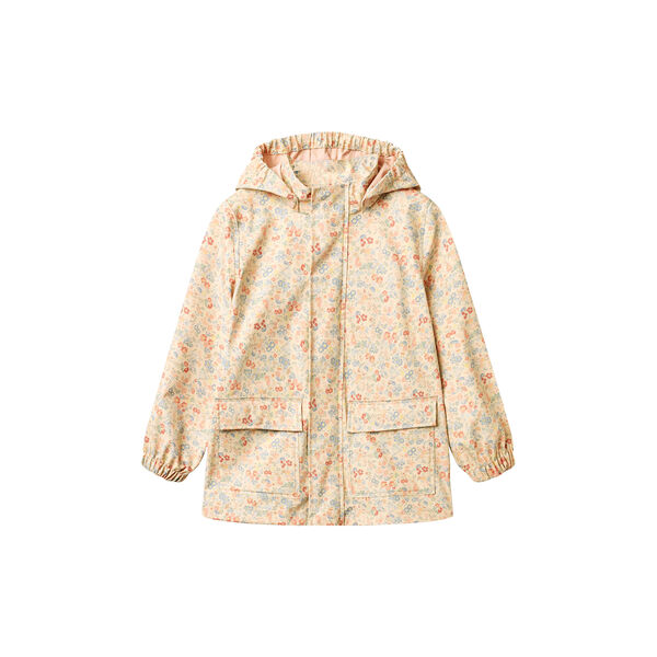 Rainwear Ollo Jacket, flowers and seashells, Wheat