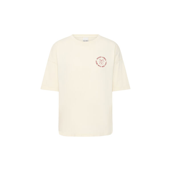 IHNABINO SS T-shirt, birch/ red dahlia, ICHI