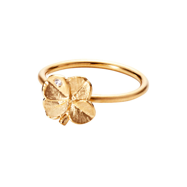 Firkløver ring, forgyldt, Flora Danica Jewellery
