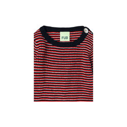Baby Rib Blouse, ecru/dark navy/signal red, FUB