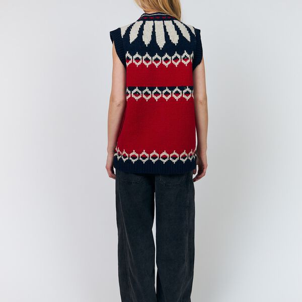 CleoLL Knit Vest SL, red, Lollys Laundry