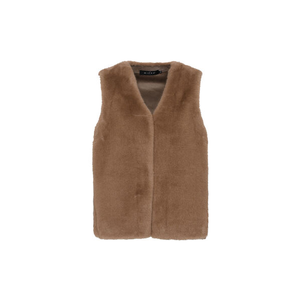 Waistcoat  Fur Coat, camel, Micha