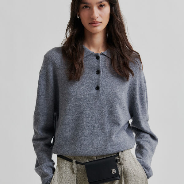 Vilena Knit LS, grey melange, Second Female