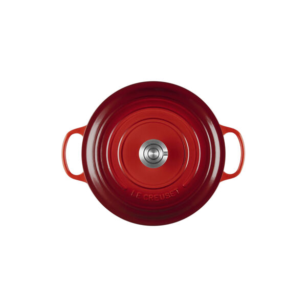 Signature st&oslash;bejern rund gryde | 28 cm | Cerise, Le Creuset