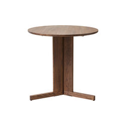 Trefoil Round Table, smoked oak, Form & Refine