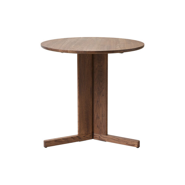 Trefoil Round Table, smoked oak, Form & Refine