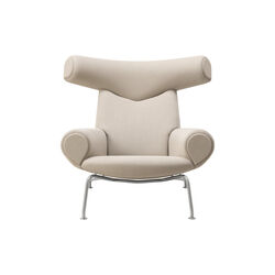 Wegner Ox Chair |  Warm Grey | L&aelig;nestol + Ottoman, Fredericia Furniture