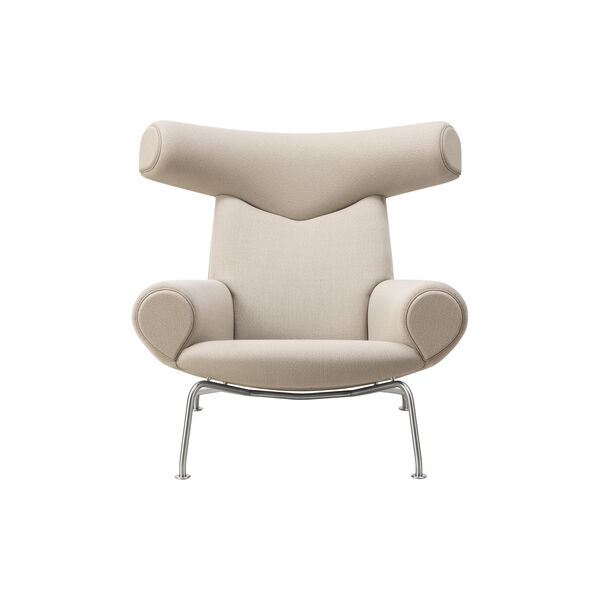 Wegner Ox Chair |  Warm Grey | L&aelig;nestol + Ottoman, Fredericia Furniture