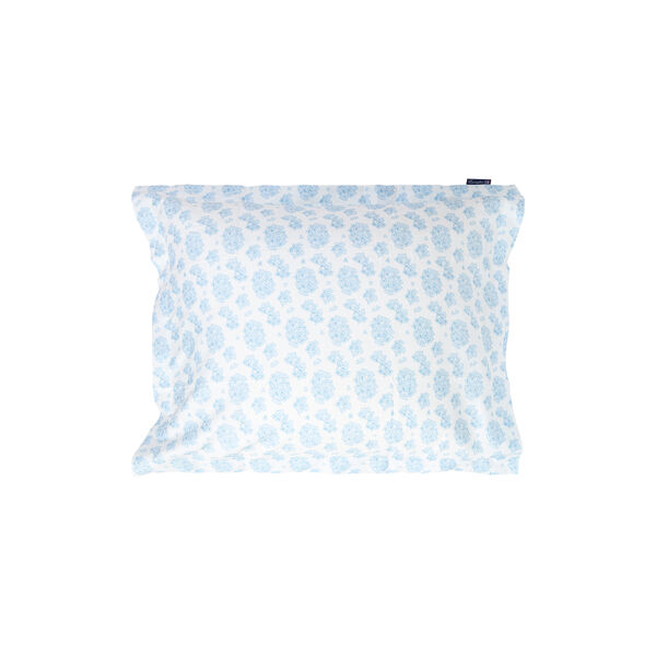 Floral Sateen Pillowcase, blue/white, Lexington
