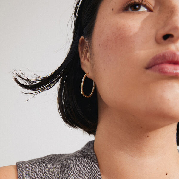 STAR recycled hoops, guldbelagt STAR recycled hoops, guldbelagt, Pilgrim