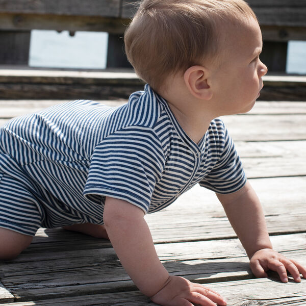 Baby Short Suit Stripe, navy/offwhite, Serendipity