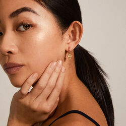 DAGMAR Huggie &Oslash;reringe, gold plated, Pilgrim