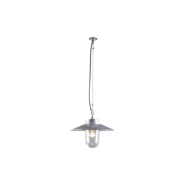 Well Glass Pendant With Visor 7680, galvanised silver/clear, Original BTC