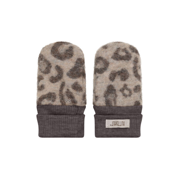 Mittens Wool Fleece 2-layer, camel melange, HUTTEliHUT