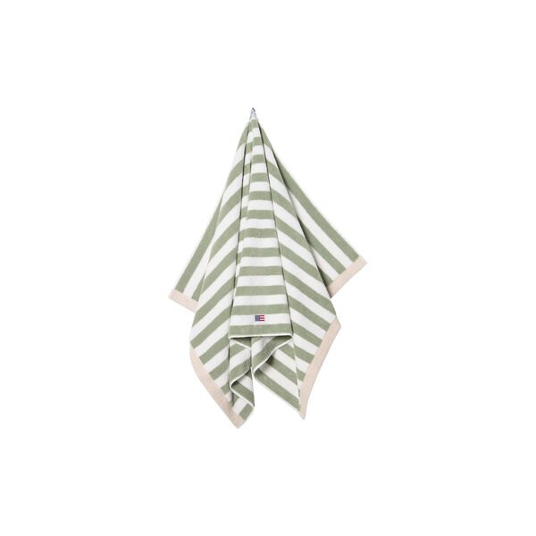 Block Striped Towel, vintage green/white/moonbeam, Lexington