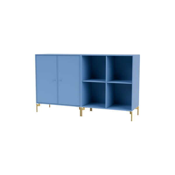 PAIR klassisk sk&aelig;nk med ben i messing, 154 azure, Montana Furniture