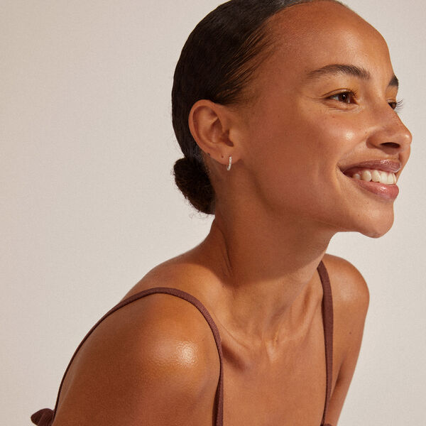 EBNA sm&aring; krystal hoops, s&oslash;lvbelagt, Pilgrim