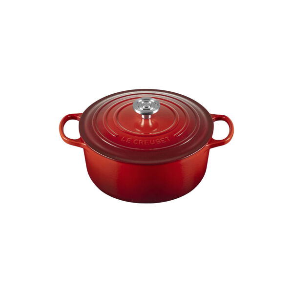 Signature st&oslash;bejern rund gryde | 26 cm | Cerise, Le Creuset