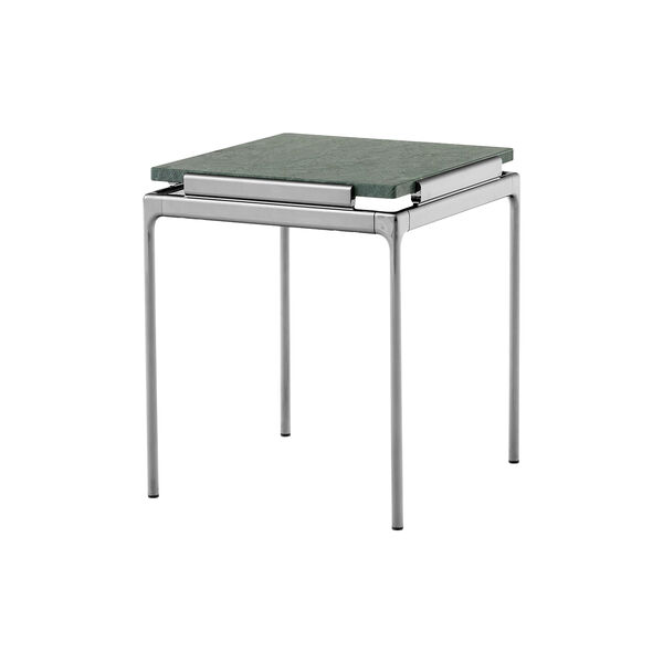 Sett LN11 Coffee Table, verde guatemala marble/dark chrome, &Tradition