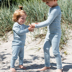 Baby leggings stribet, azur/ecru, Serendipity