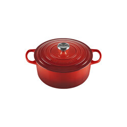 Signature rund st&oslash;bejernsgryde &Oslash; 26 cm, cerise, Le Creuset