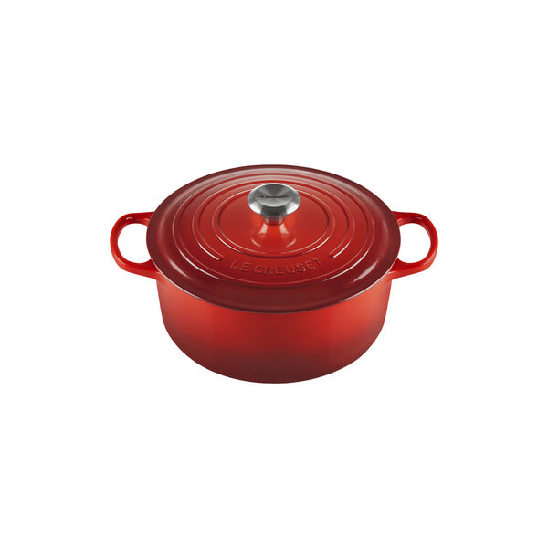 Signature rund st&oslash;bejernsgryde &Oslash; 26 cm, cerise, Le Creuset