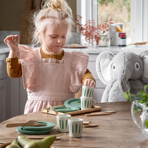 Spises&aelig;t til 4, sage green, Sebra