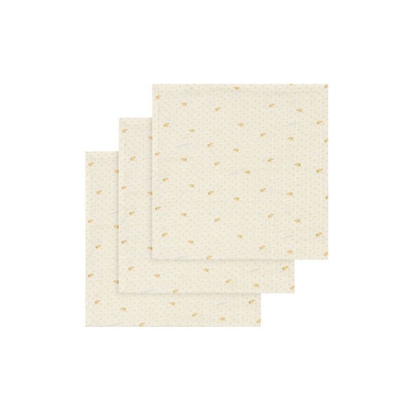 3 Pack Muslin Cloth, lemon dot, Konges Sl&oslash;jd