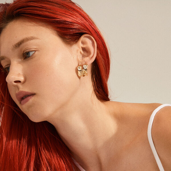 ELARA Organic Shaped &Oslash;reringe, gold plated, Pilgrim