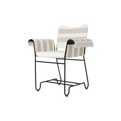 Tropique Dining Chair with Fringes, Leslie Stripe Limonta 40/classic black, GUBI