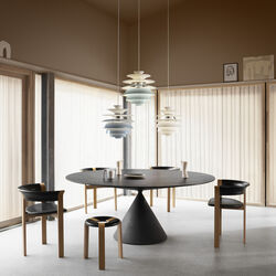 PH Snowball, soft white/high lustre chrome plated, Louis Poulsen