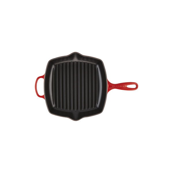 Signature st&oslash;bejern kvadratisk grillpande 26 cm, cerise, Le Creuset