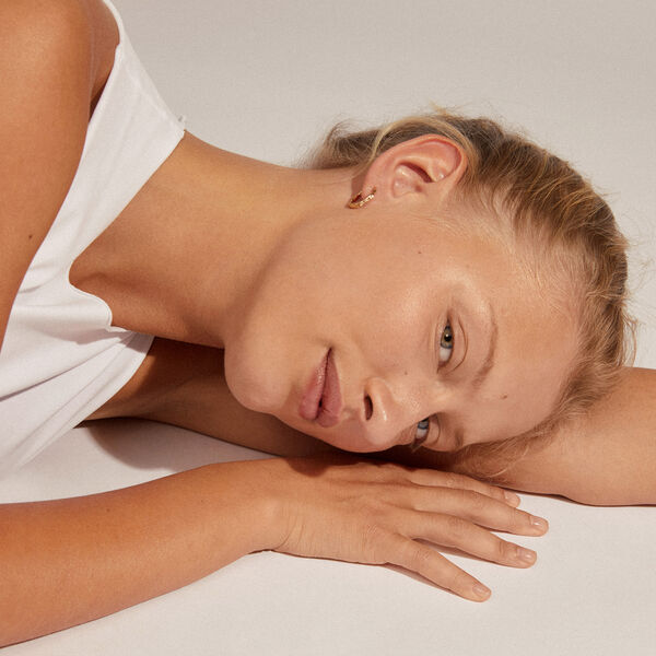 EDDY recycled organiske medium hoops, guldbelagt, Pilgrim