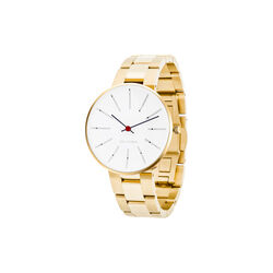 Bankers armbåndsur, white/gold/gold Bankers armbåndsur, white/gold/gold, Arne Jacobsen Watches