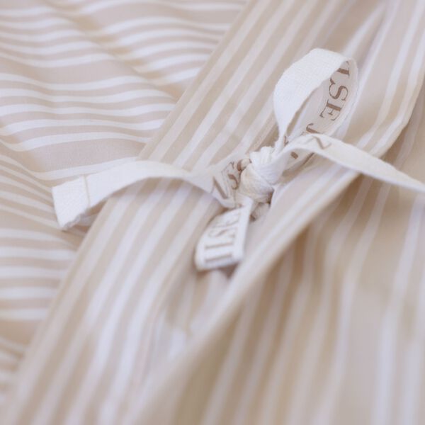 Dynes&aelig;t, sand beige striber, Home by Ilse Jacobsen